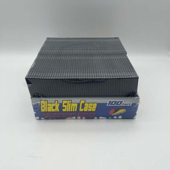 Value Disc 100 Pack Black Slim 5mm CD/DVD Storage Jewel Cases New Sealed - Picture 3 of 4